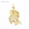 10Pcs Gold Color Death Invisible Setting Metal Cubic Zirconia Jewelry Copper Wholesale Pendant PM53084 3