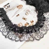 Black double jacquard pleated tulle lace DIY handmade crafts doll dress skirt picture frame flower basket border decoration 3