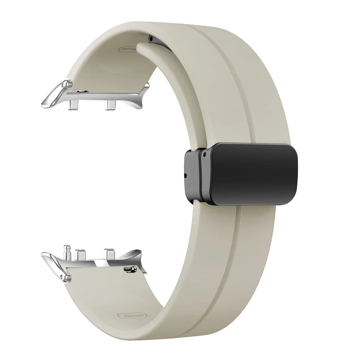 Silicone Sports Band with Magnetic D Buckle and PC Hollow Case - Universal Fit Bracelet