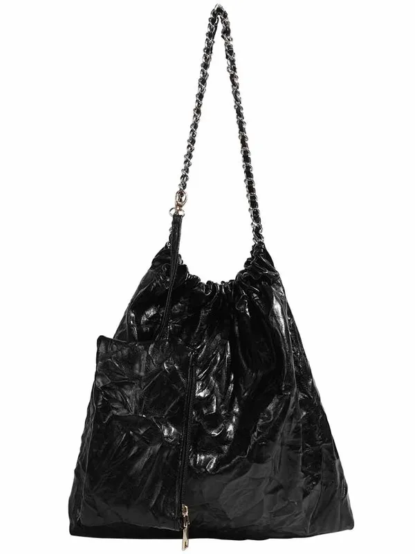 2023 Woven Women's Drawstring Bucket Bag Brand Handbag Lattice