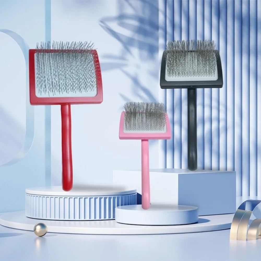 New Extra Long Pins Pet Hair Knots Remover Large Knots Remover Pet Slicker Brush Solid Color Dog Grooming Brush for Dogs Cats 3