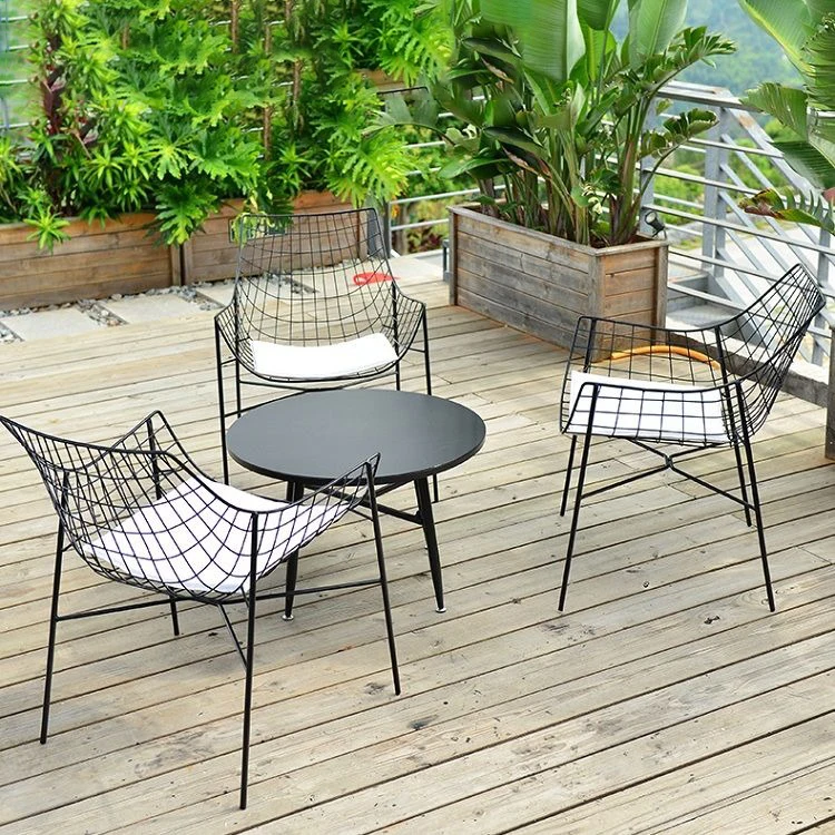 Outdoor iron tables and chairs courtyard open-air Cafe leisure simple negotiation suit
