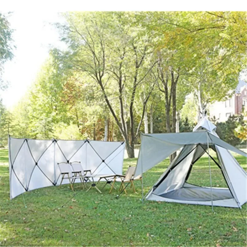 Outdoor Windproof Shield Folding Camping Windshield Gas Stove Burner Windscreen Shelter Wind Picnic Camping Large Panel Camping 4