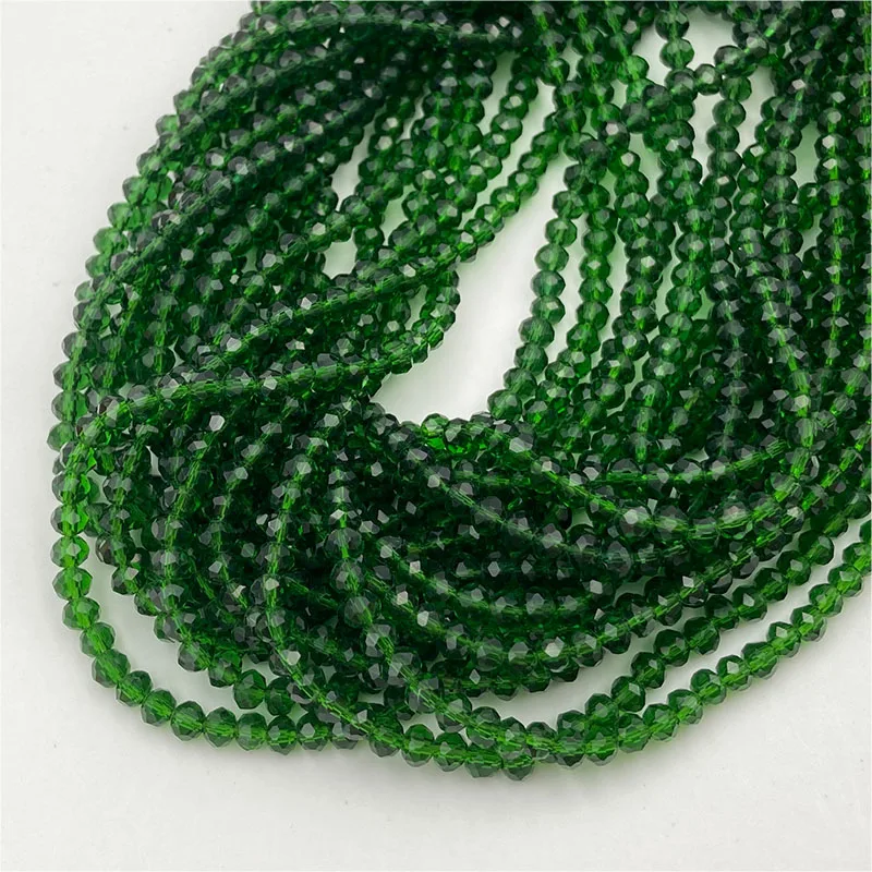 Vibrant Blue-Green Crystal Beads for Jewelry Crafting – Rondelle Faceted Glass Spacer Beads for DIY Bracelets