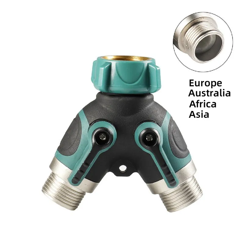 Garden hose splitter two way connector 3/4 inch garden tap y conector drip irrigation adapter