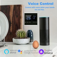 เครื่องควบคุมอุณหภูมิหน้าจอสัมผัสแบบเต็ม WiFi เครื่องควบคุมอุณหภูมิความร้อนใต้พื้นหลังสีดำแรงดันไฟฟ้ากว้าง 2