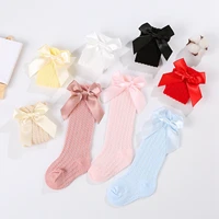 Pudcoco Baby Girls Knee High Socks Toddler Mesh Bowknot Breathable Dress Socks with Bow Little Girls Tube Stockings 5