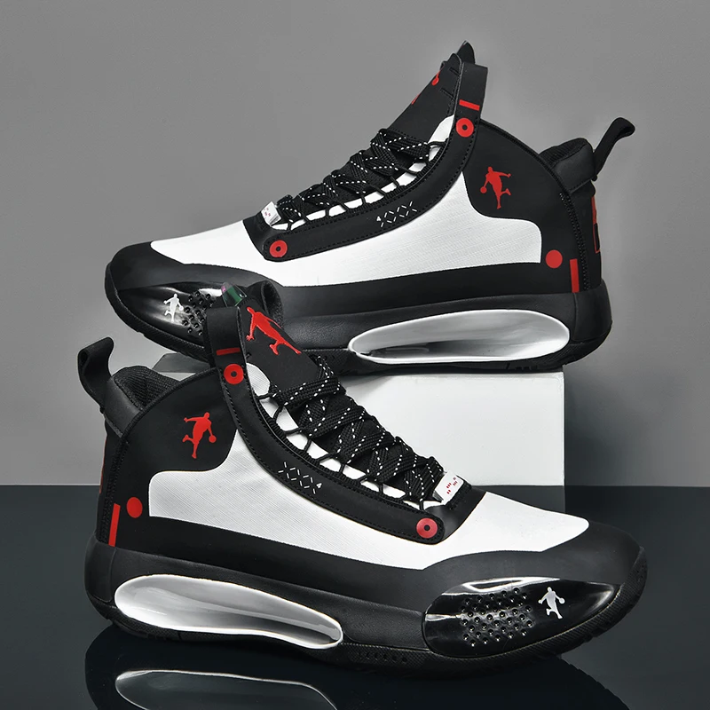 

Basketball Shoes for Men Lace-Up High Top Sneakers Mens Retro Basketball Shoes Breathable Walking Sneakers