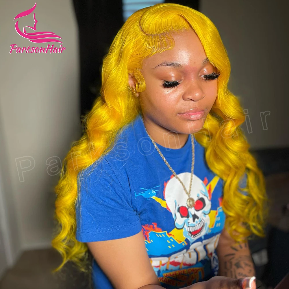 613 Colored Yellow Full Lace Wig Human Hair Body Wave HD Lace Frontal Wig Body Wave Front 100% Human Hair Wigs for Women human hair wig