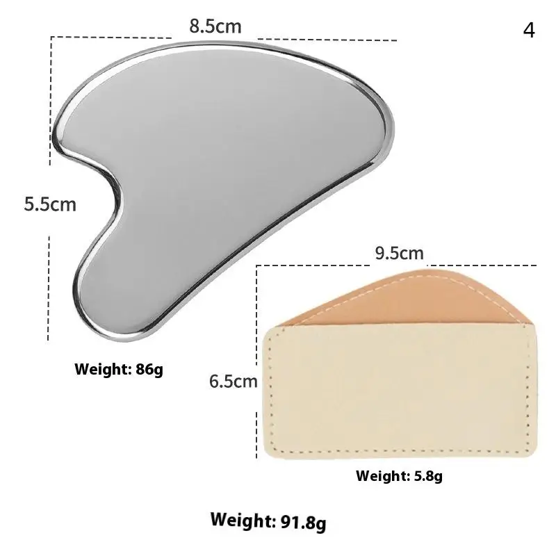 Stainless Steel Facial Roller & Gua Sha Massage Tool for Skin Tightening and Lifting