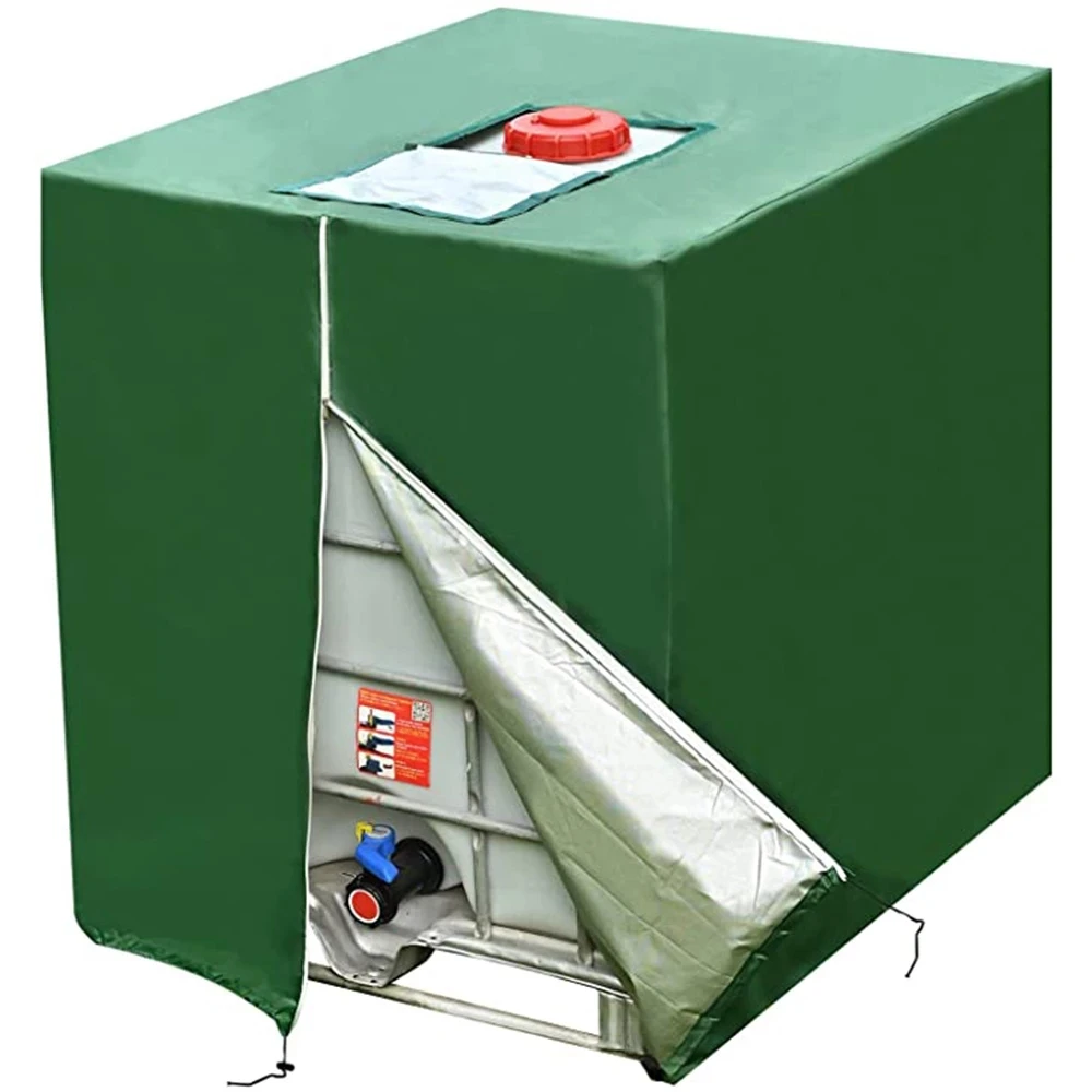 1000L IBC Water Tank Cover Tarpaulin Waterproof UV Resistant Tarpaulin with Zipper for IBC Rain Tank Cover Dustproof 2
