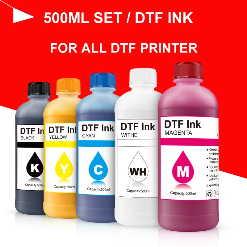 500ML X 5PCS DTF ink kit for direct transfer film for Epson L1800 I3200 PET film DTF ink all desktop & large format printer