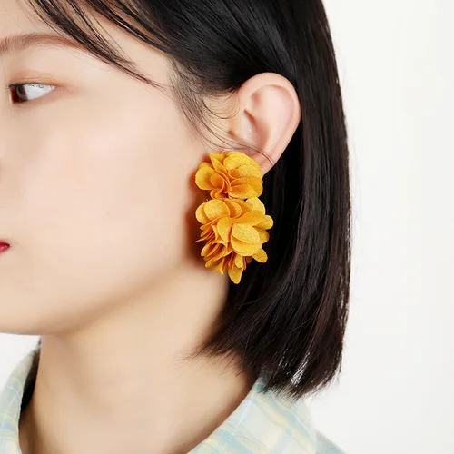 Exknl 레이스 꽃 문 큰 귀걸이 여성 웨딩 파티 유행 대형 드롭 귀걸이 2022 보헤미안 쥬얼리 도매 Bijoux 2