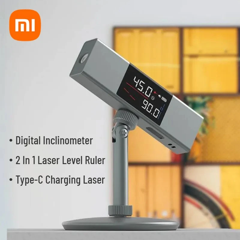 Laser protractor new Xiaomi Duka laser protractor digital inclinometer angle measure large LCD angle finder Type-C charging laser measurement
