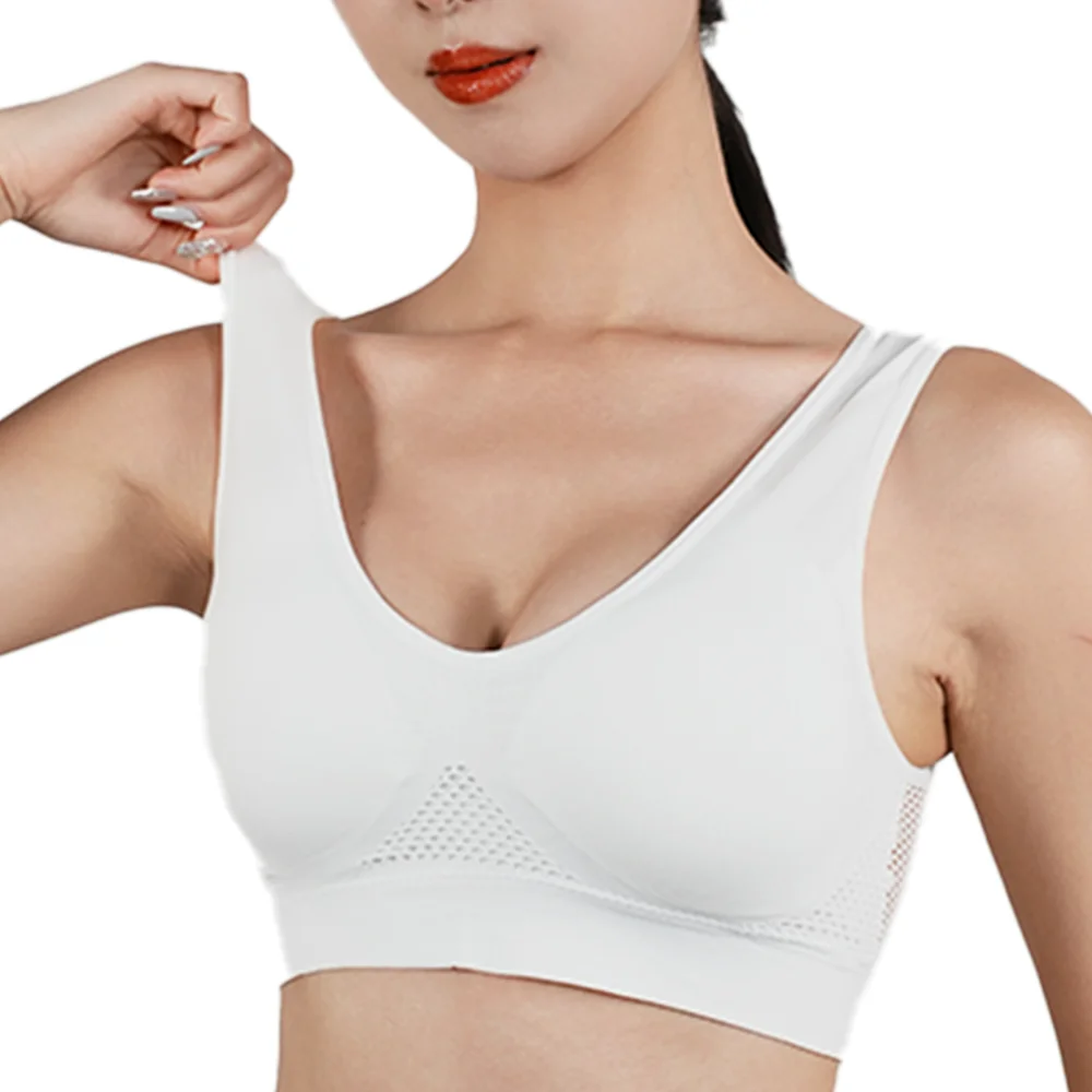 Women's Push Up Shockproof Sports Bra Padded Mesh Wireless Fitness Gym Running Tops Seamless Underwear Bras Yoga Vest S-6XL, sports bra,training bra,seamless bra,seamless underwear vest