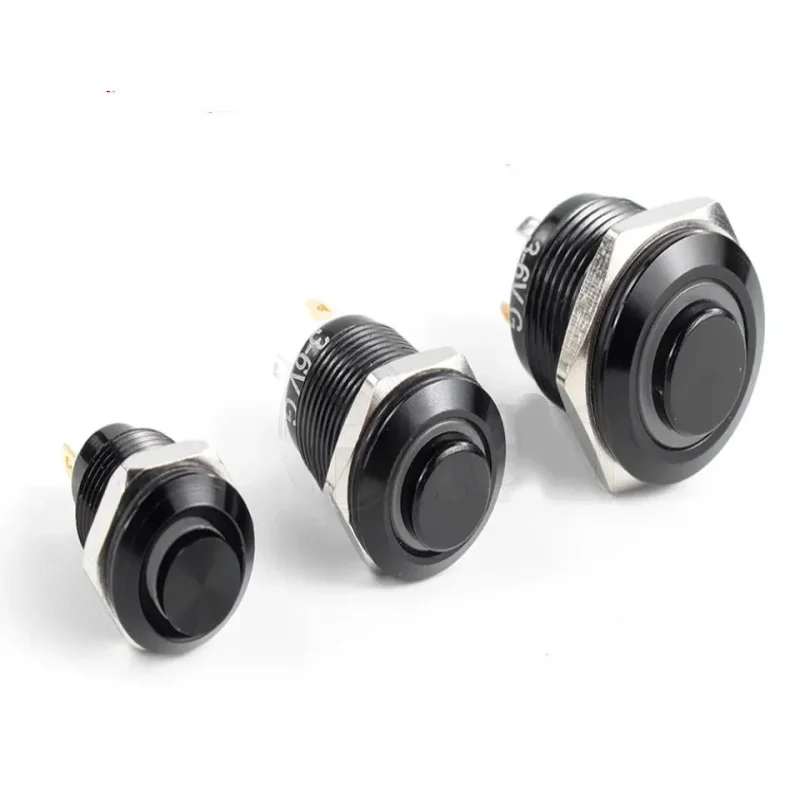 12/16/19/22mm Waterproof Metal Push Button Switch LED Light Momentary Latching Car Engine Power Switch 5V 12V 24V 220V Red Blue