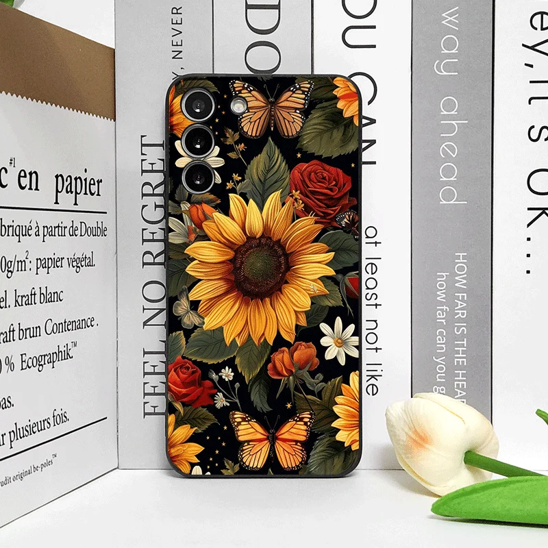 Vibrant Sunflower Floral Pattern Soft Phone Case Cover