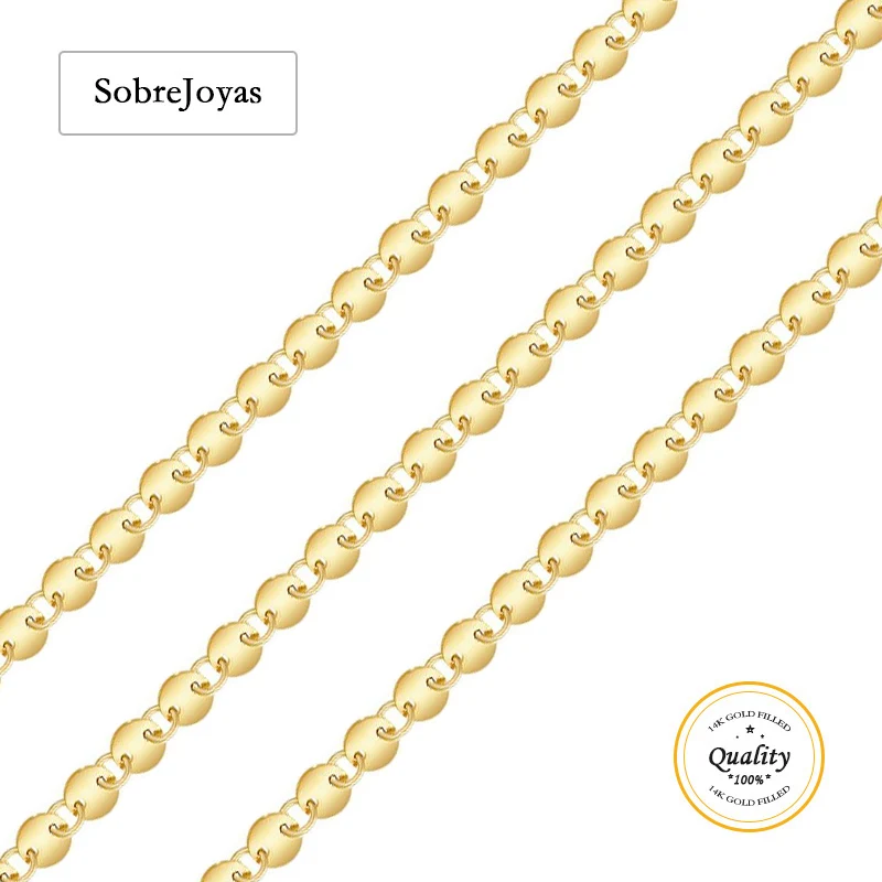 

4mm Round Sequin Disc Chain 14K Gold Filled Unfinished Chain DIY Necklace Gold jewelry Minimalist Gold Filled Chain DIY Jewelry