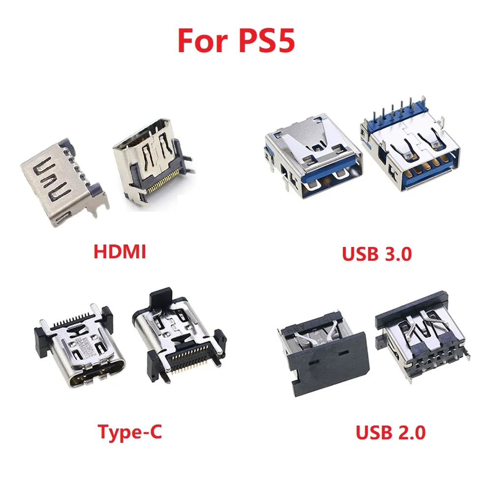 Original New 5Pcs/Lot For PS5 HDMI USB Port Jack Type-C Super USB 3.0 2.0 Socket For PlayStation 5 Console Connector Replacement