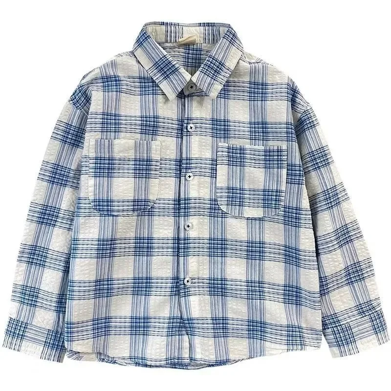 Loose Long Sleeve Boys Shirt Spring Autumn Style Baby Clothing Japanese Design Loose Fit Children's Fashionable Top