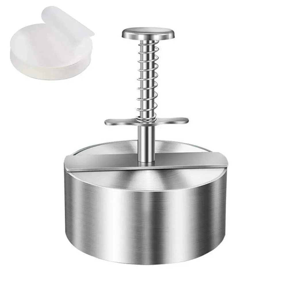 Stainless Steel Burger Press Round Shape Non-Stick Mold Patty Patty Hamburger Kitchen Tool Making Maker Adjustable B3I8