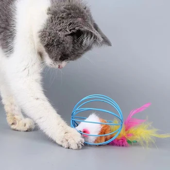 Plush Mouse Cat Toy with Ball 1