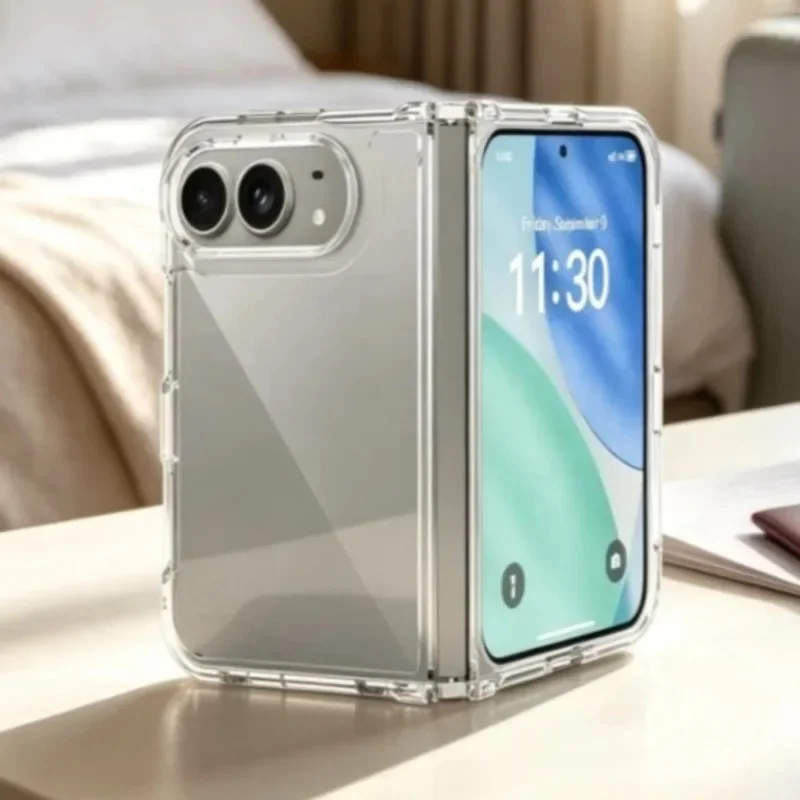 Transparent Shockproof Folding Phone Case with 360-Degree Protection