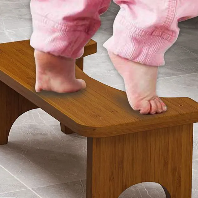 Sgabello WC In Bambù 18 Cm – Ergonomico 35° Per Posizione Naturale, Antiscivolo Con 4 Cuscinetti In Silicone, Sostenibile