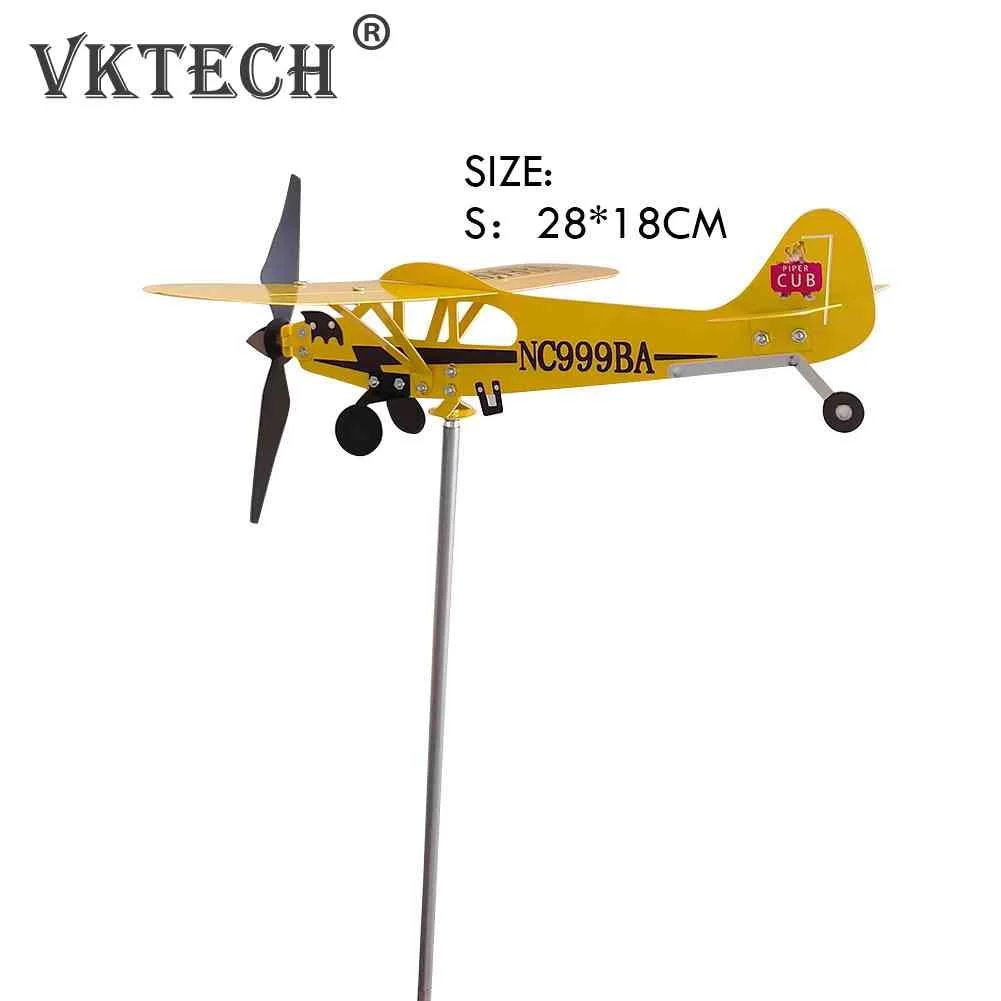 3D Plane Garden Weather Vane Plug for Outdoor Garden, garden art decor,windmill toys,garden windmill