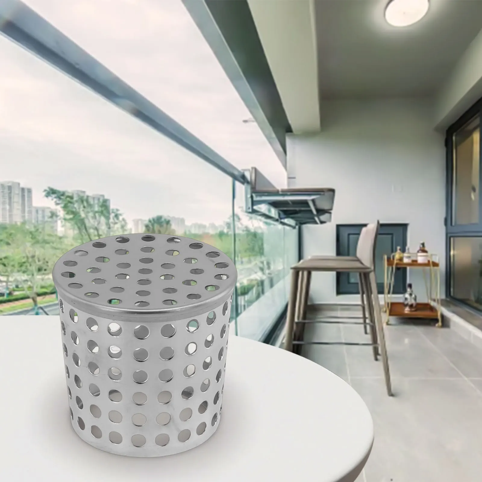 Drainage Cover Floor Drain Wall Insert For Rooftop Balcony Home Improvement Outdoor Rain Bucket Stainless Steel
