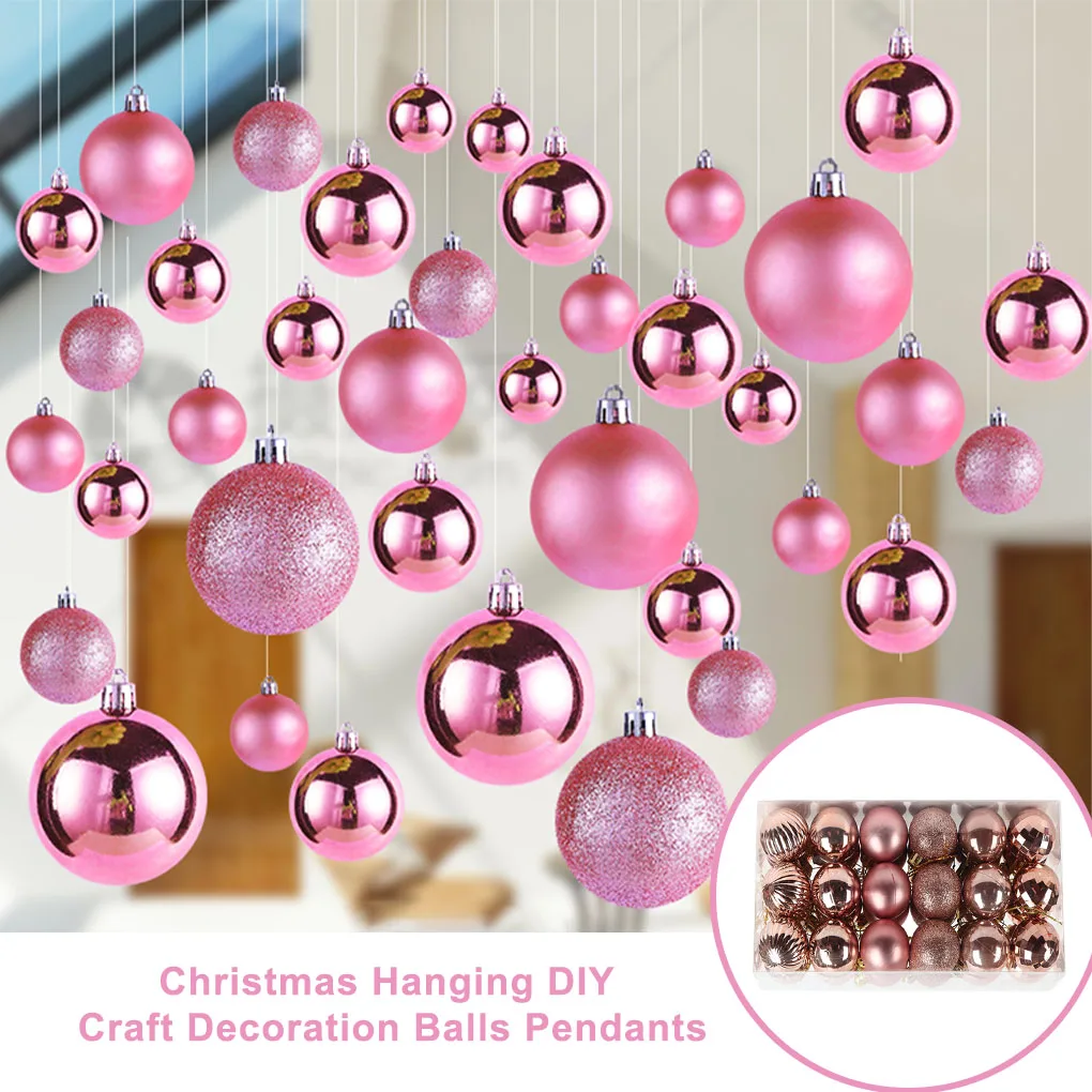 Christmas Ball Ornament Xmas Tree Decoration Baubles Shatterproof Hanging Pendent Party Christmas Gift 36 Pieces 4CM