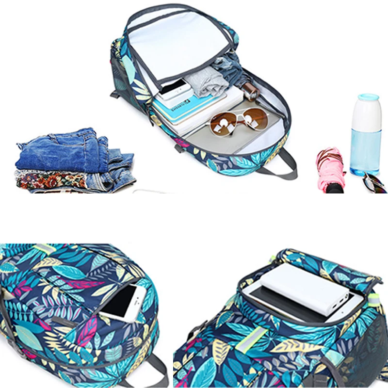 Portable Nylon Lightweight Foldable Backpack Waterproof Outdoor Sport Camping Picnic Hiking Cycling Bags Large Capacity