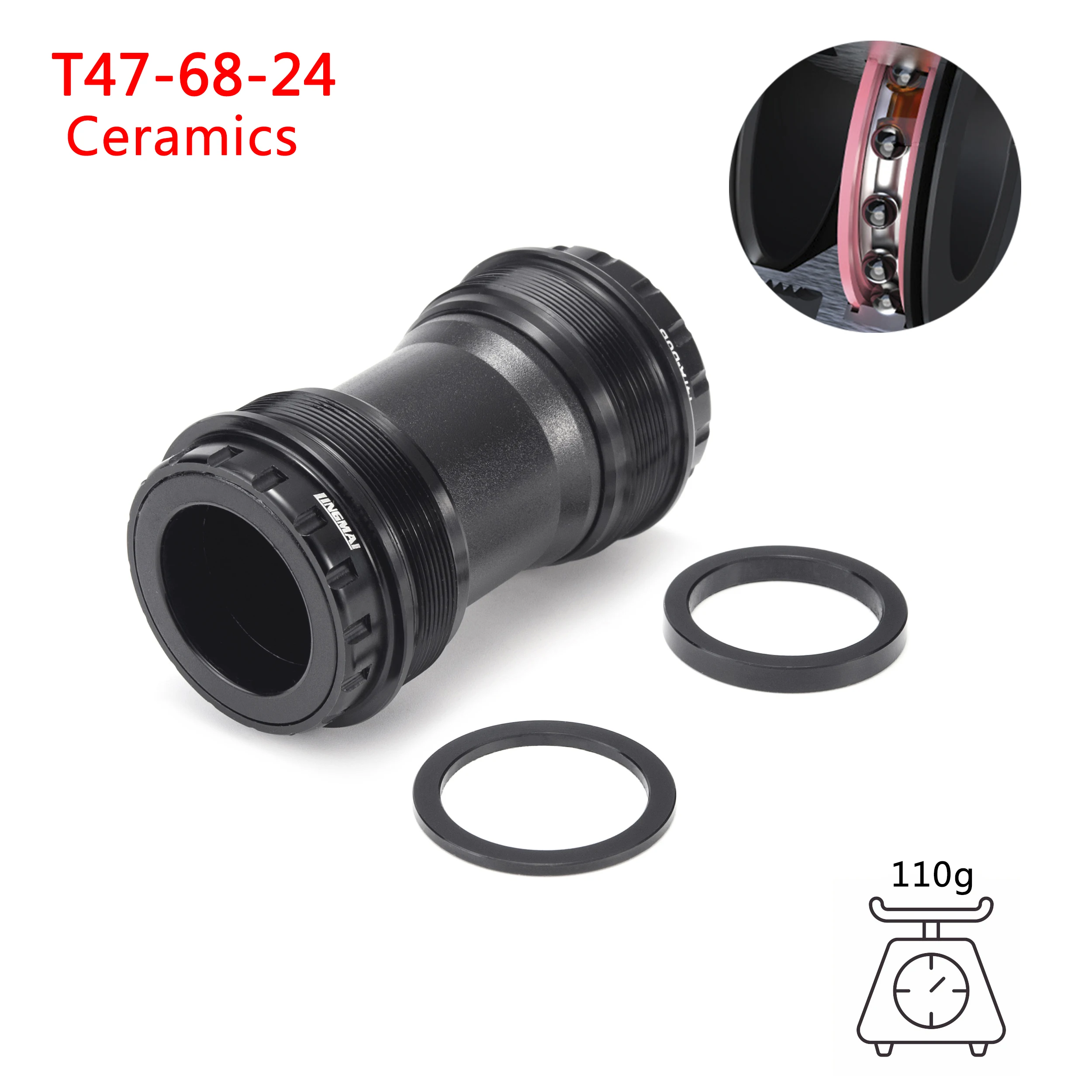 Ceramic Bearing T47 Thread Bottom Bracket