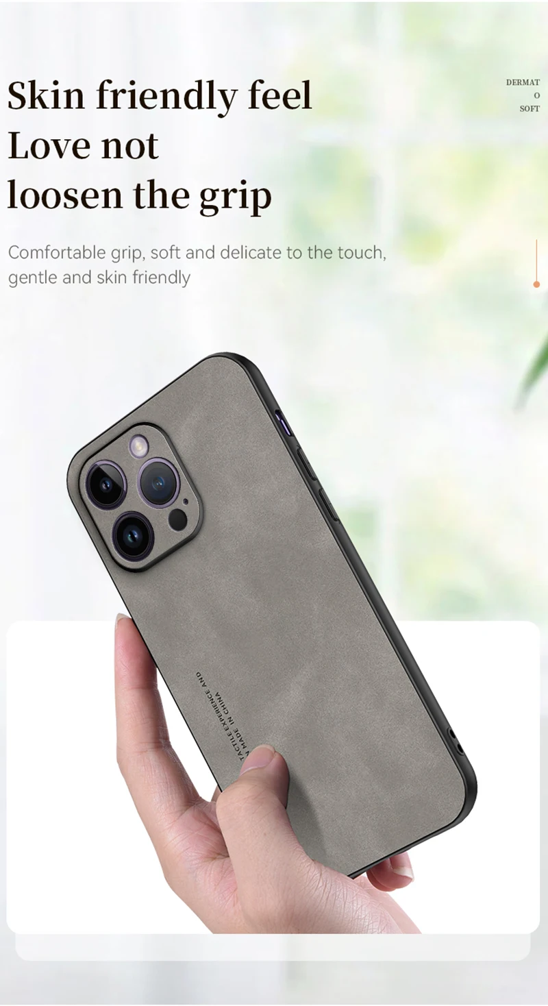 Vintag Lathr Soft Phon Cas für iPhon 14 13 12 11 Pro Max Mini X XR XS max 7 8 Plus SE Shpskin Txtur Covr_voghion.com