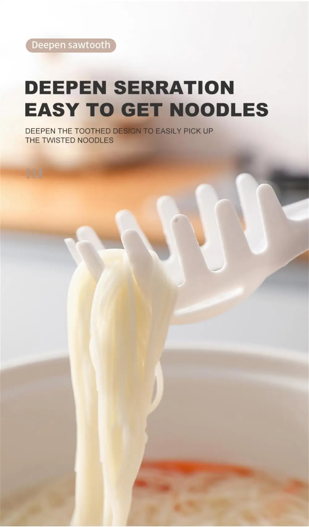 Description Picture 5 of itemPasta Scoop Colander Spaghetti Egg Yolk Separation Scoop Egg White Separator Plastic Filter Drain Spoon Kitchen Accessories