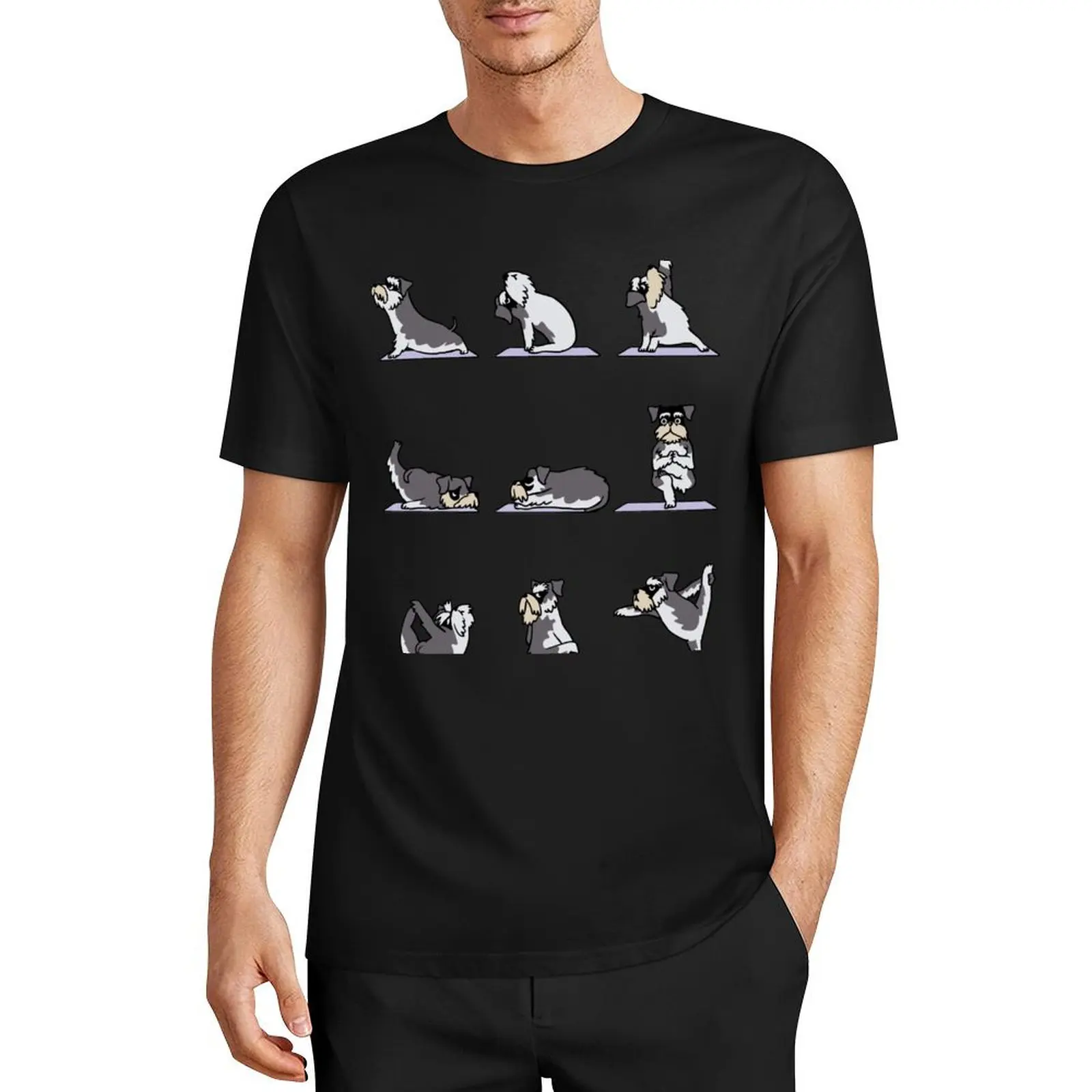 

Miniature Schnauzer Yoga T-Shirt shirts graphic tees oversizeds animal prinfor boys aesthetic clothes clothes for men