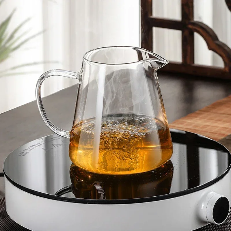 Heat Resistant Glass Teapot for Induction Cooker With Stainless Steel Strainer