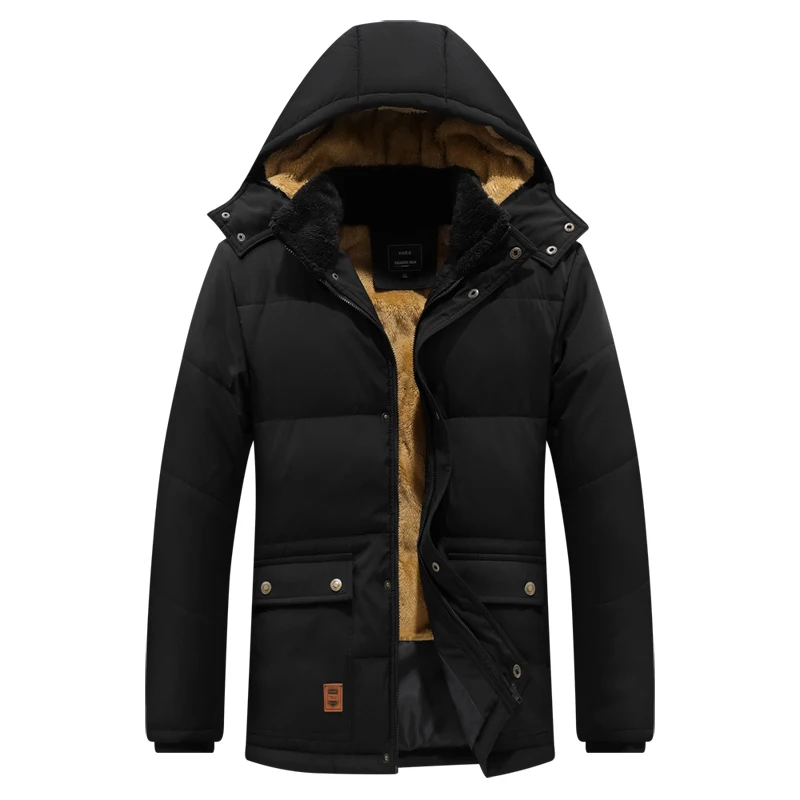 Warmth Coat Casual Men Jacket Outdoor Jackets Winter Windproof Men Coat Keep Warm Thicked Plush Hooded