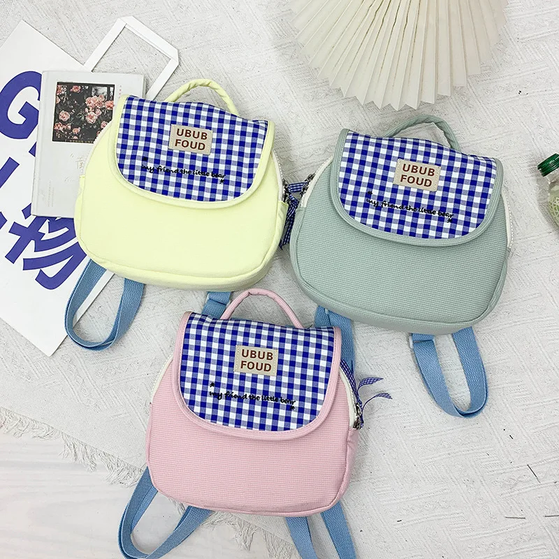 Fashion Plaid School Bag for Girl Cute Kids Kindergarten Schoolbags Children Backpacks Girls Boy Book Bags Travel Daypack