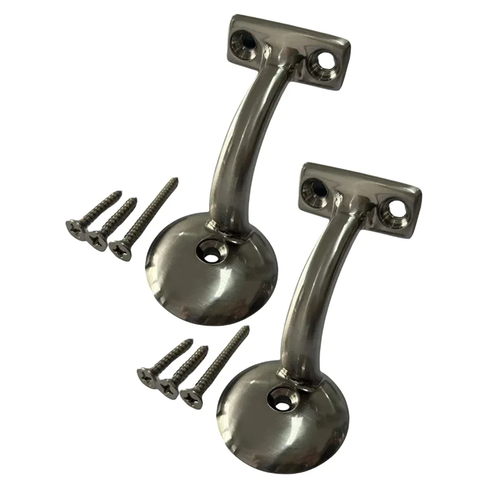 2 Pack 3 Inch Matte Black Handrail T-Type Aviation Bracket Taiwan R-Type Handrail Bracket Cabinet Door Sound-Deadening Pad