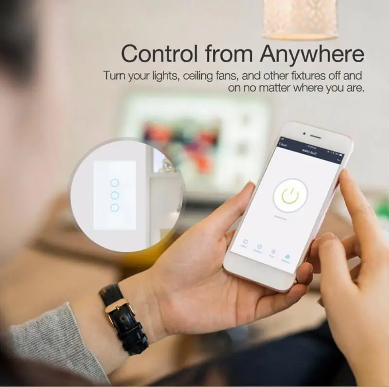 Tuya WiFi Touch Switch Wall Panel Smart Light Switch 100-250V US Automation Home Smart Life Control For Alexa Google 1/2/3/4Gang