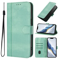 Vintage Leather Flip Phone Case with Magnetic Card Holder and Wallet Functionality for Honor X9c Smart (Mint)