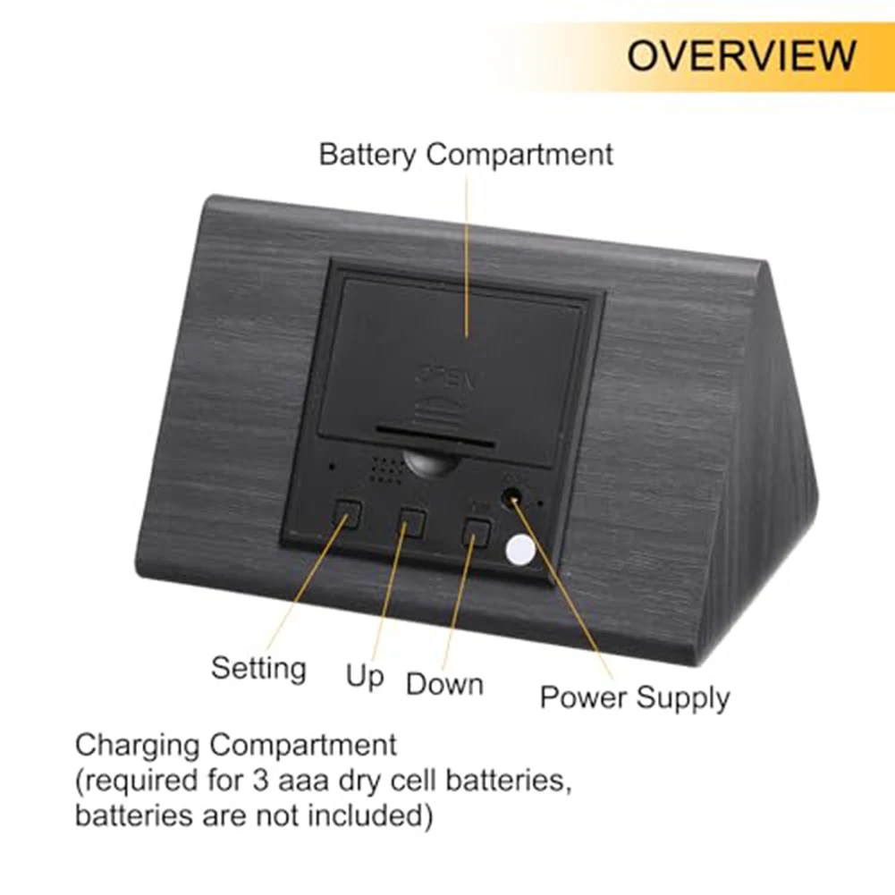 Package Content 1 Data Cable 1 Instructions 1 Wooden Alarm Clock Wooden Wood Clock LED Alarm Digital Desk Clock 3