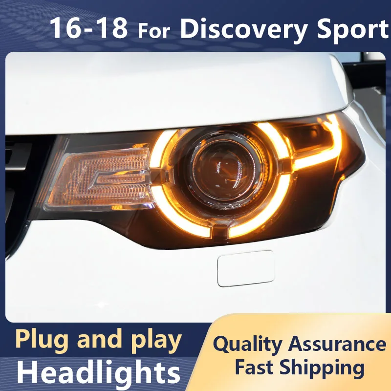 

Фары для автостайлинга Land Rover Discovery Sport 2016-2018 светодиодный DRL, движущийся сигнал поворота, биксеноновые фары проектора