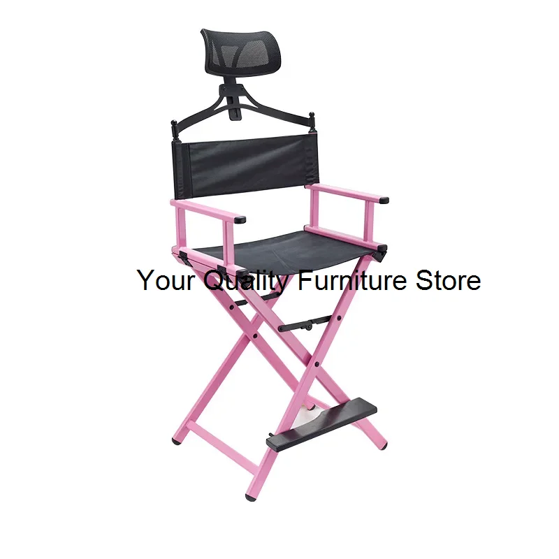 

Outdoor Modern Portable All Aluminium Lounge Chair with Headrest - Portable Makeup Artist/Beach Chair Bar Office Makeup Chair