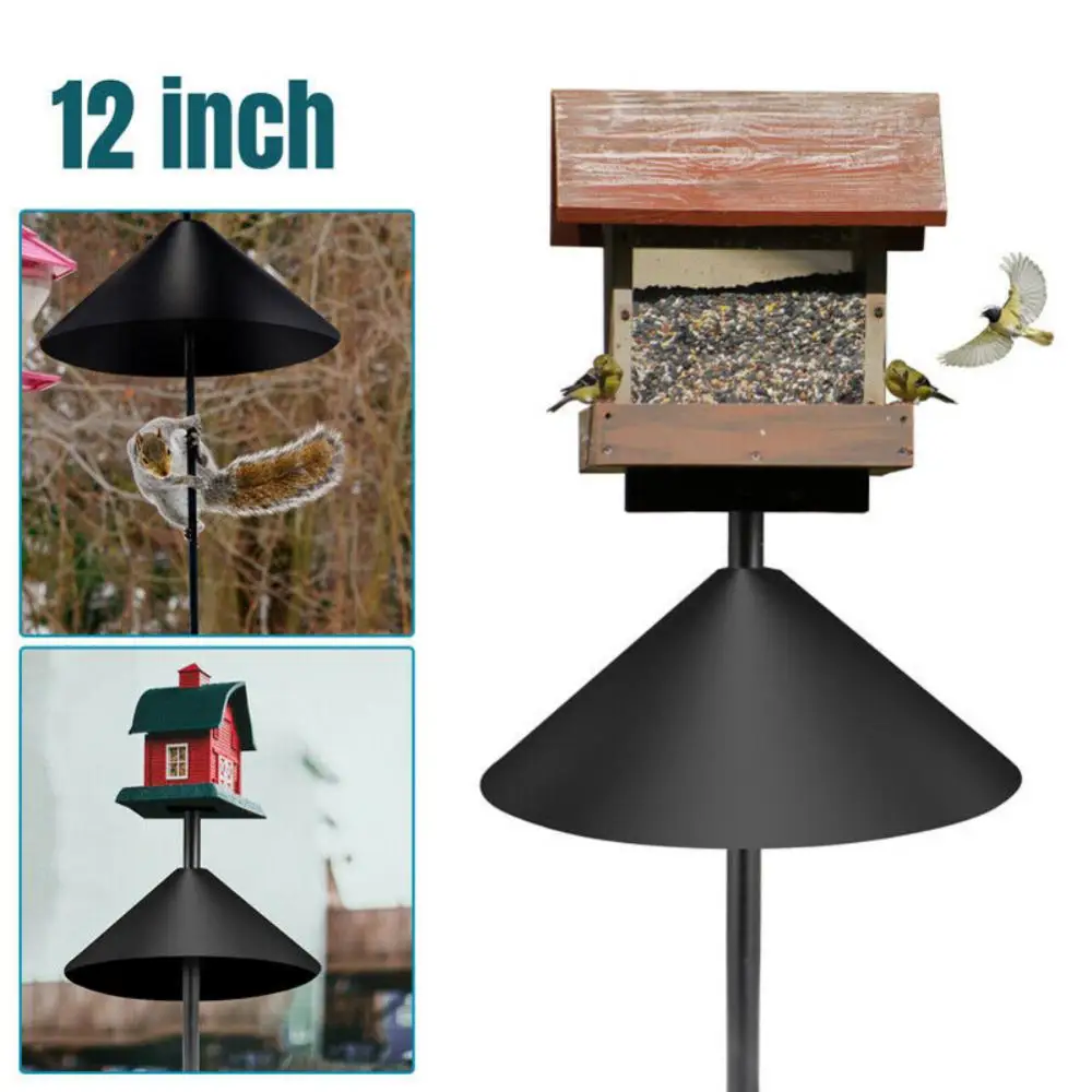 

12in Wrap Around Squirrel Baffle For Bird Feeders Yard Protect Pole Plastic Anti-rust Squirrel Guard Bird Feeders Cone Partition