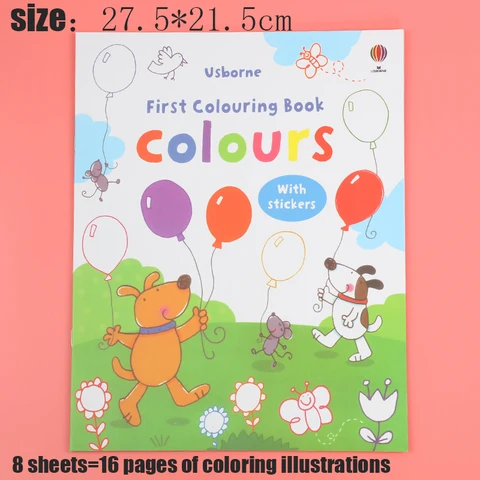 Cartoon early education cognitive funny stickers enlightenment textbook book puzzle children's digital coloring book WYW