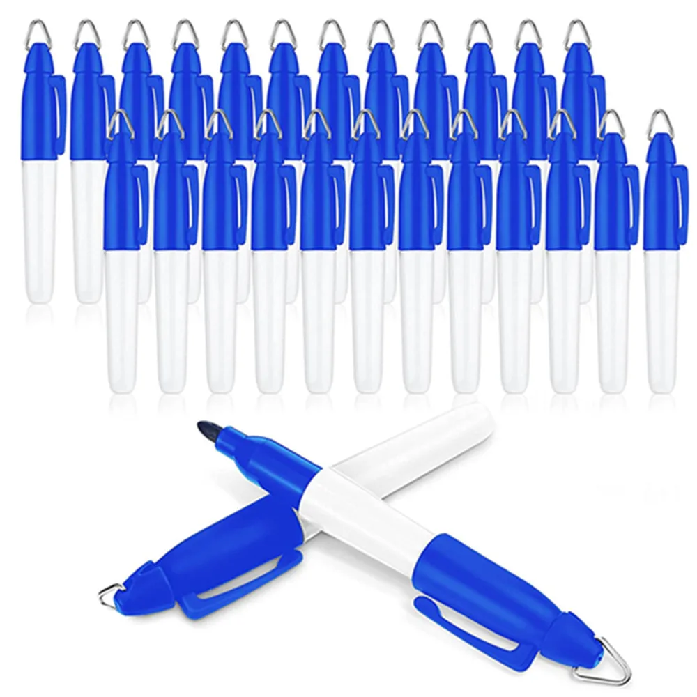Mini Buckle Marker Student Stationery Office Supplies Portable Golf Ball Marker Pen Black Ink Pens Triangle Buckle Iron Hook 2