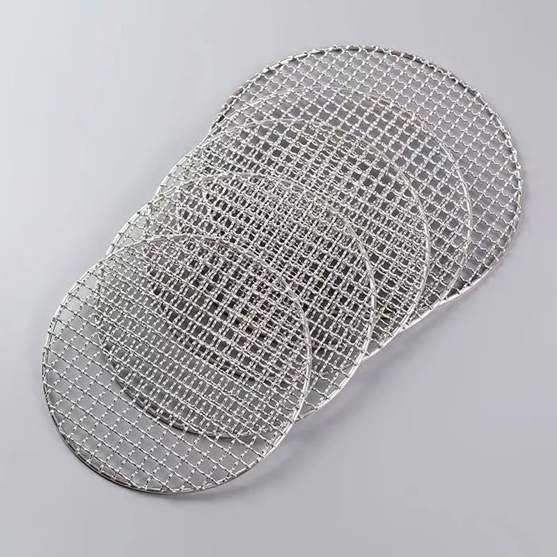 Stainless Steel Round Barbecue Mesh Outdoor Camping Bbq Grill Net Non