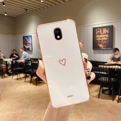 Luxury Plating Love Heart Phone Case Cover for J2 Prime (AX White)